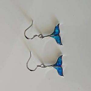 Whale's tail opal earrings